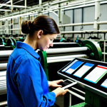 에너지 효율적 산업 생산 - Energy Audit in a Textile Mill**

"Inside a bustling textile mill, a professional energy auditor in ...