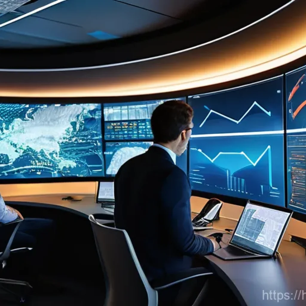 전력망의 디지털화 - **Prompt 1: The Heart of the Digital Power Grid**
    A wide-angle, highly detailed shot of a futuri...