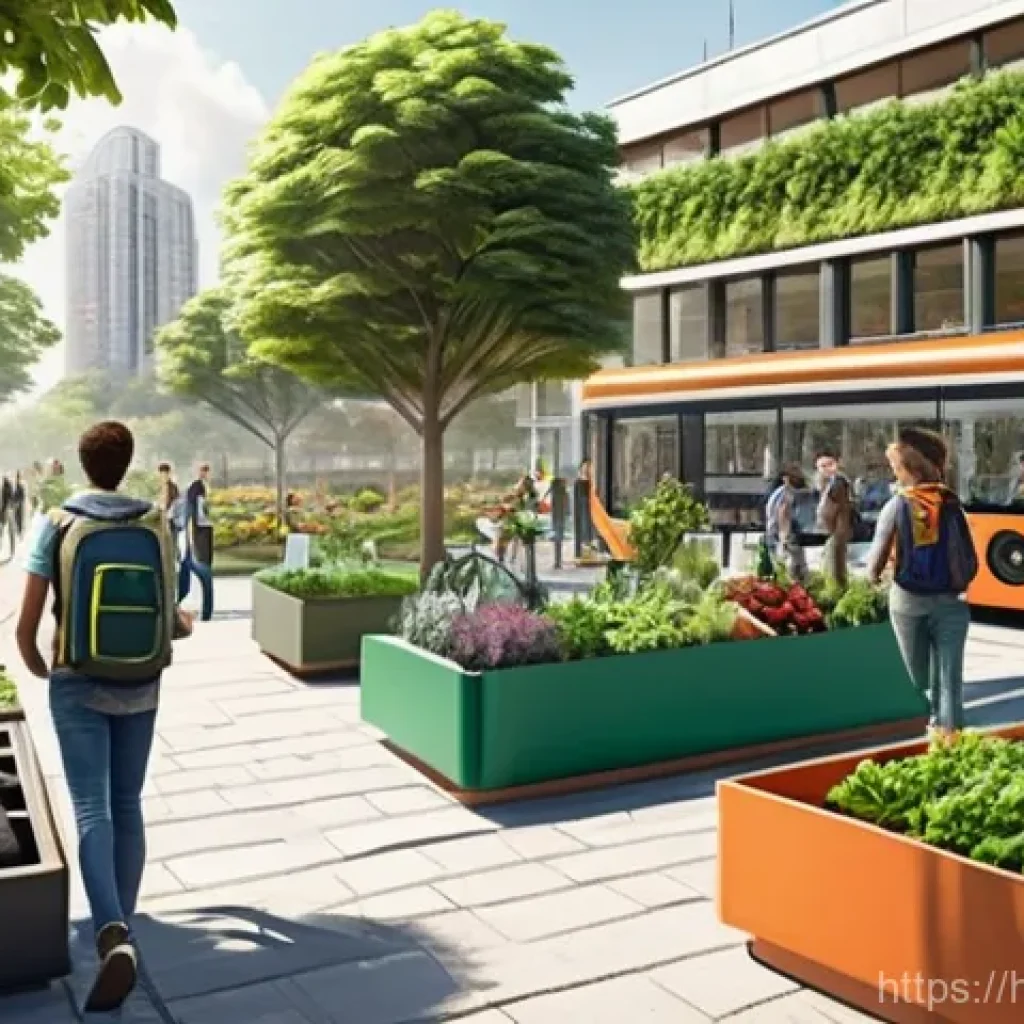 환경 보호를 위한 글로벌 노력 - **Prompt 1: A Collective Effort for a Green Urban Future**
    "A vibrant, high-angle panoramic view...