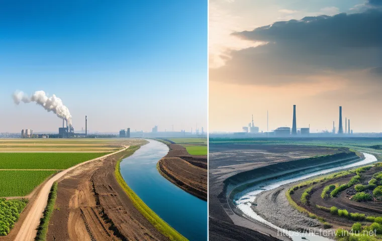 지속 가능한 자원 관리 - Prompt 1: Contrasting Worlds: Degradation vs. Regeneration**