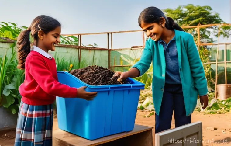 자원 재활용 기술 - **Prompt:** A vivid, high-contrast image depicting a dual scene. On the left, a sprawling, polluted ...
